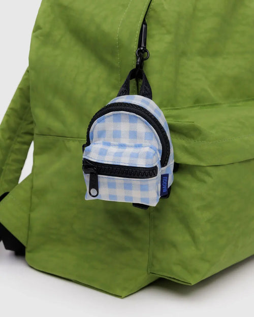 BACKPACK CHARM | LIGHT BLUE GINGHAM