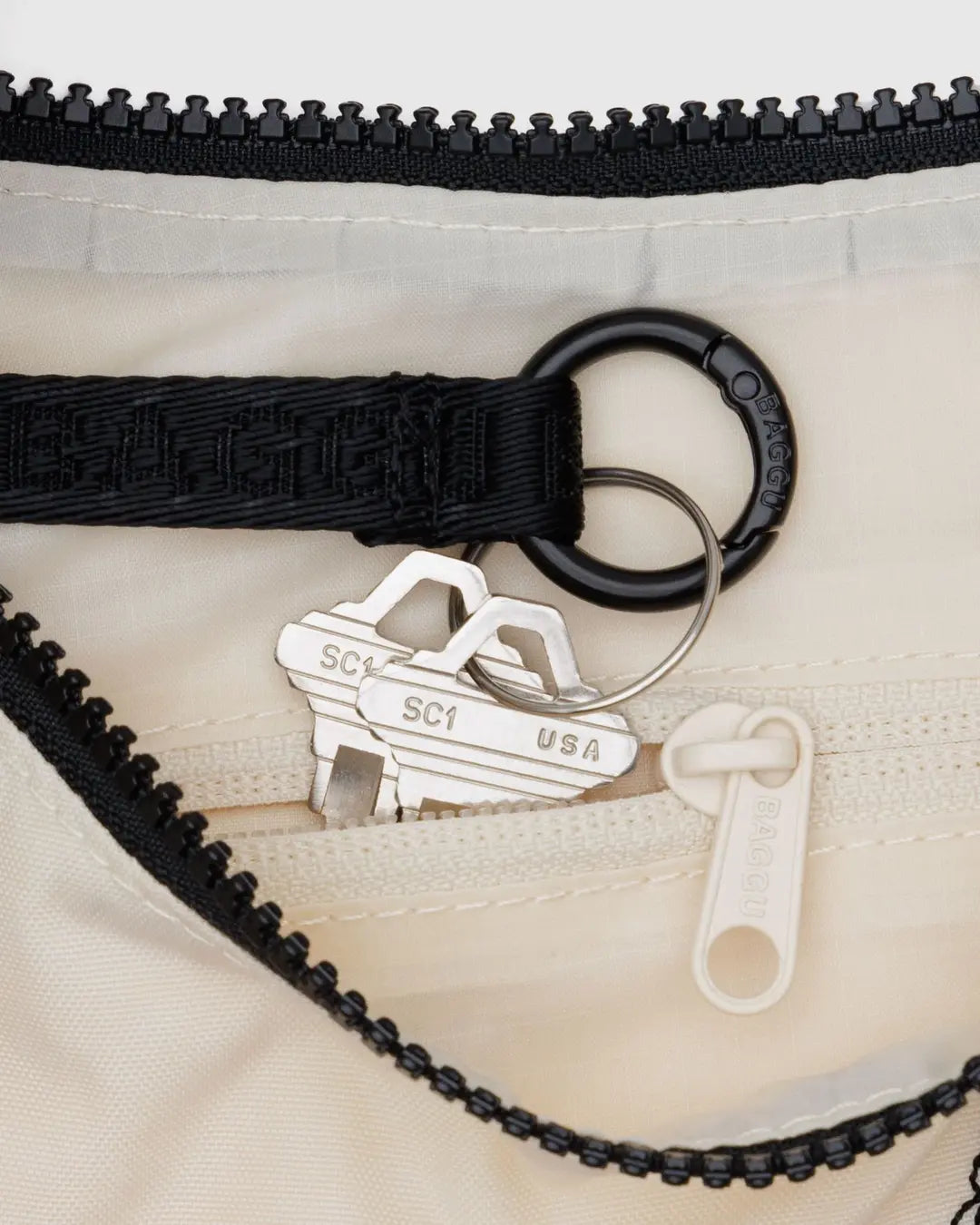 SMALL NYLON CRESCENT BAG | EMBROIDERED SHELLS