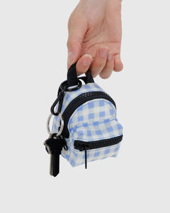 BACKPACK CHARM | LIGHT BLUE GINGHAM