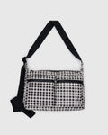 MEDIUM CARGO CROSSBODY | BLACK AND WHITE GINGHAM