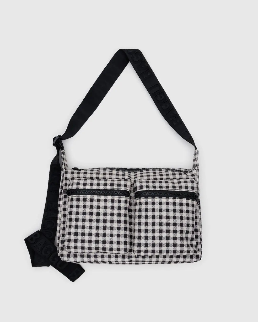 MEDIUM CARGO CROSSBODY | BLACK AND WHITE GINGHAM