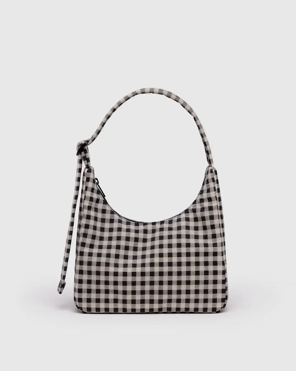 MINI NYLON SHOULDER BAG | BLACK AND WHITE GINGHAM
