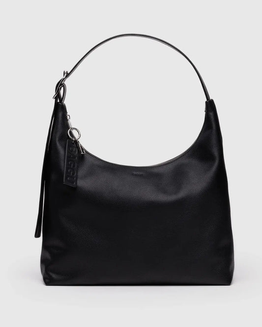 RECYCLED LEATHER SHOULDER BAG | BLACK