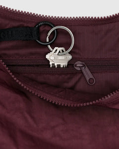 MEDIUM NYLON CRESCENT BAG | MAHOGANY