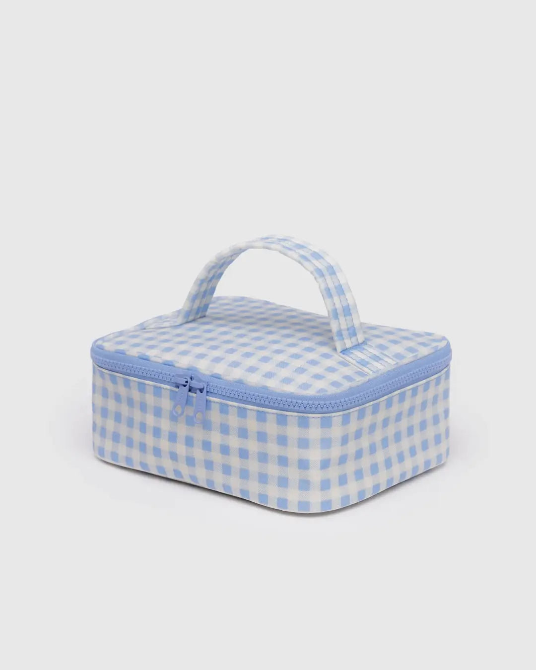 SMALL COSMETIC CASE | LIGHT BLUE GINGHAM