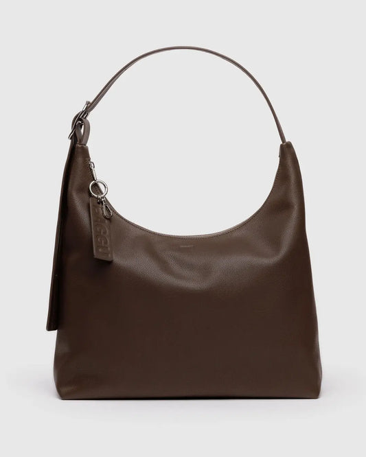 RECYCLED LEATHER SHOULDER BAG | BROWN