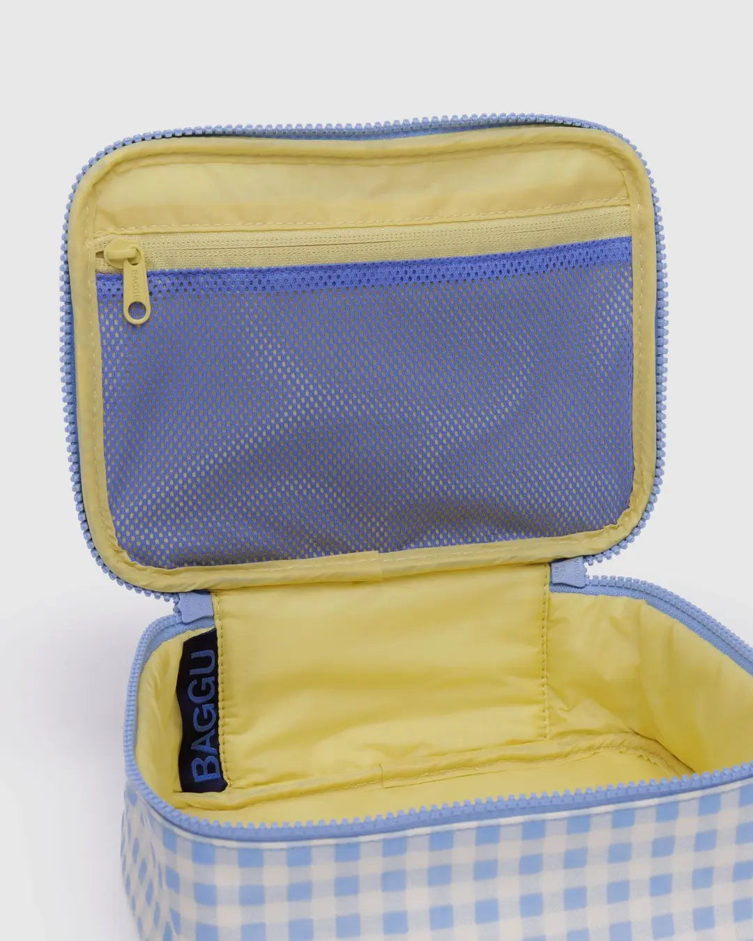 SMALL COSMETIC CASE | LIGHT BLUE GINGHAM