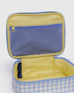 SMALL COSMETIC CASE | LIGHT BLUE GINGHAM