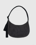 MEDIUM DENIM CRESCENT BAG | WASHED BLACK DENIM