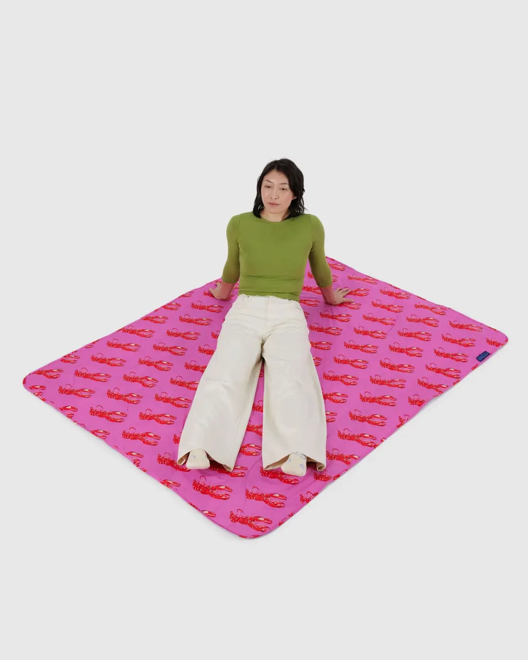 PUFFY PICNIC BLANKET |  PINK LOBSTER