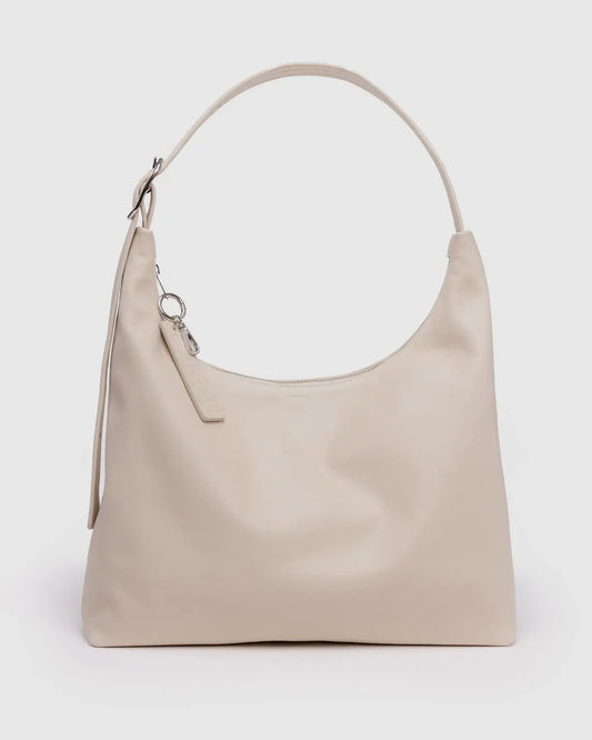 RECYCLED LEATHER SHOULDER BAG | STONE