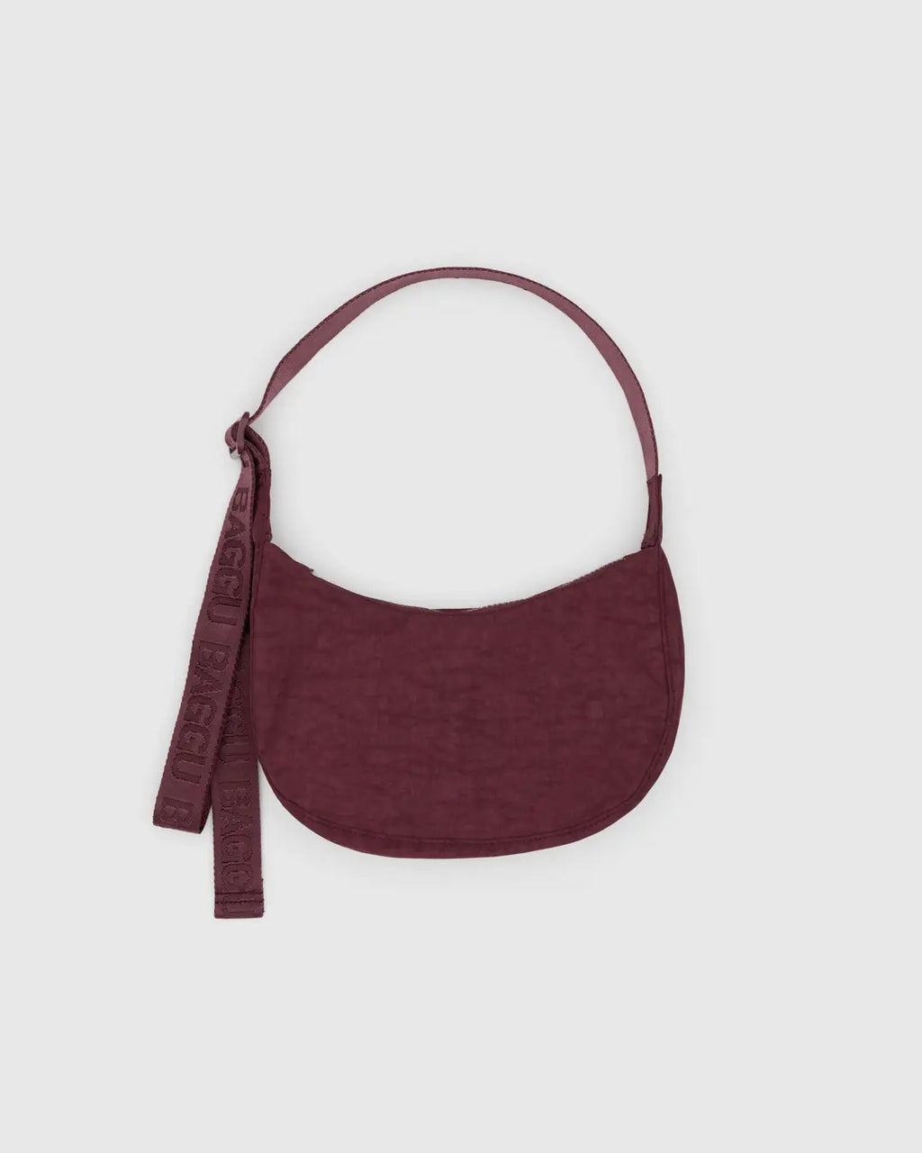 SMALL NYLON CRESCENT BAG | MAHOGANY