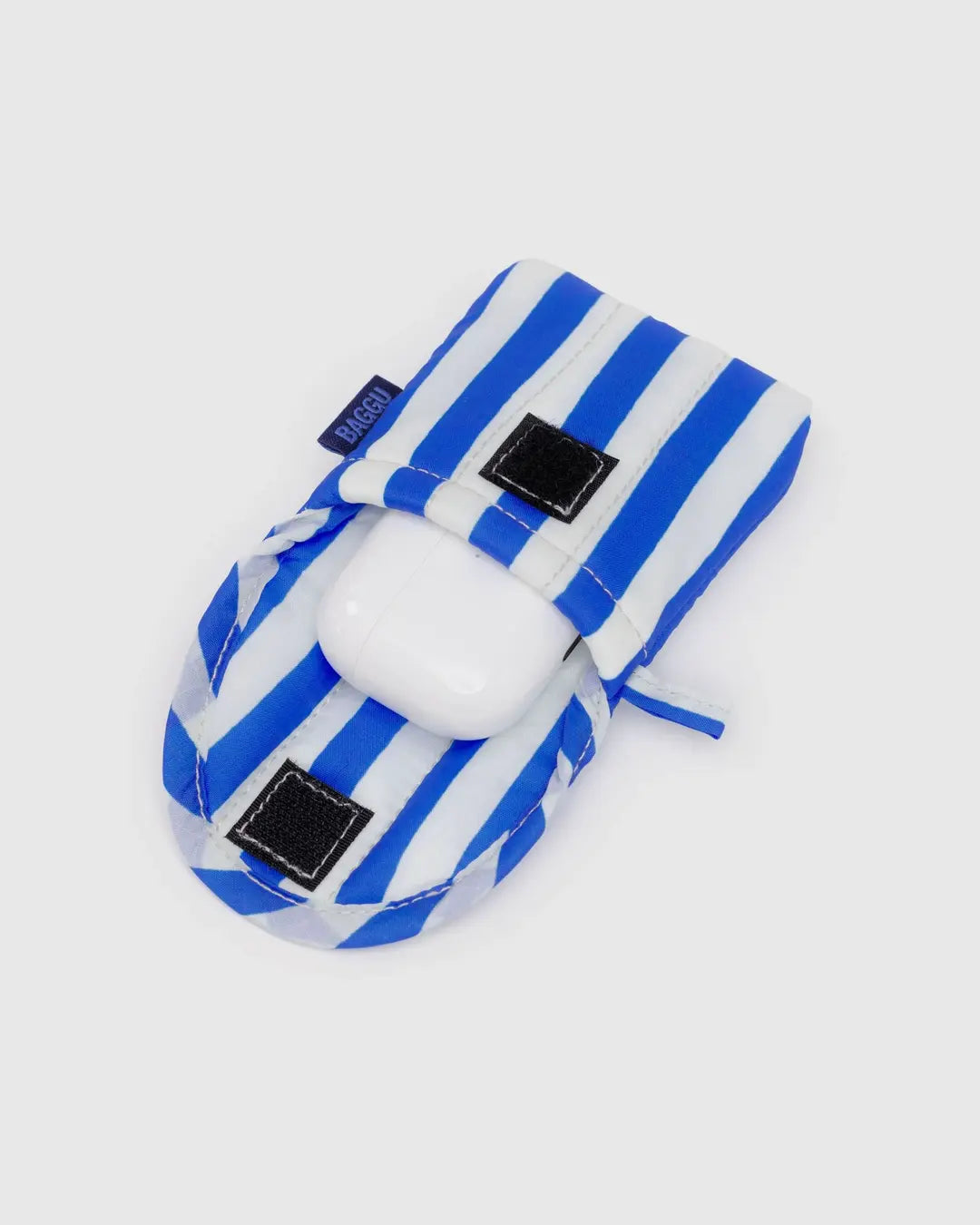 PUFFY EARBUDS CASE | BLUE PAINTED STRIPE