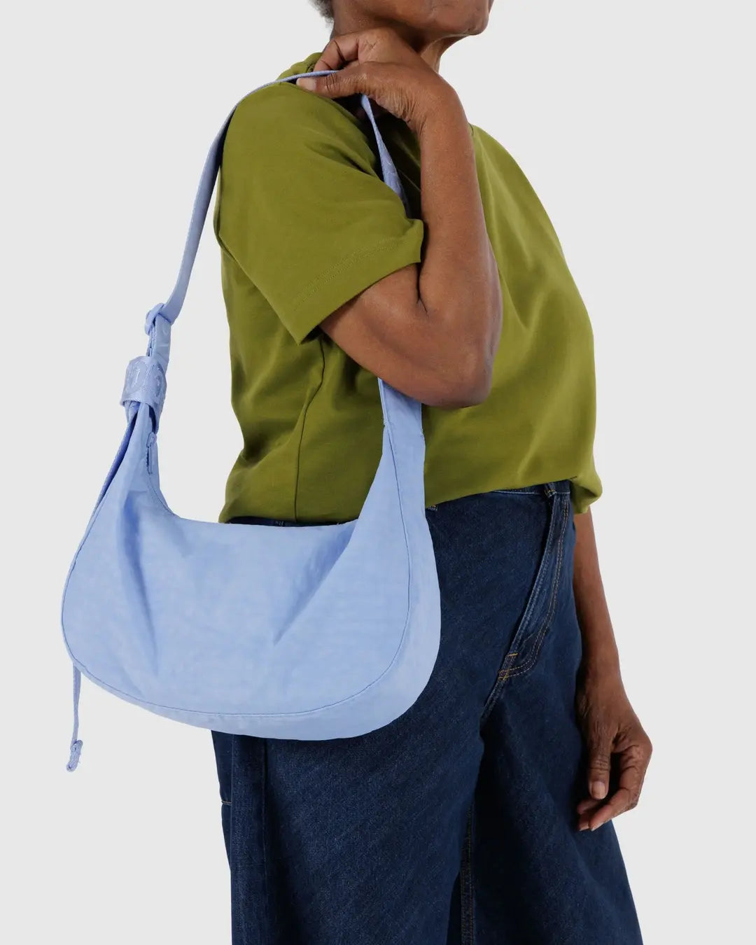 MEDIUM NYLON CRESCENT BAG | FRENCH BLUE