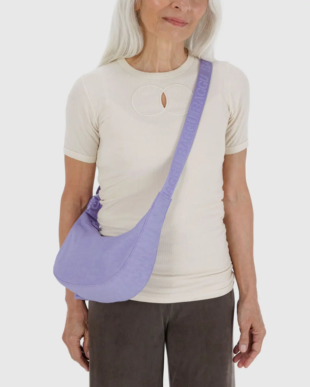 SMALL NYLON CRESCENT BAG | WISTERIA