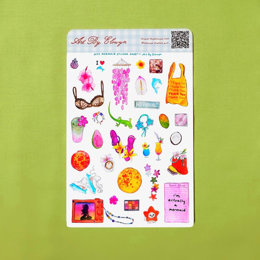 Art By Elowyn NYC Mermaid Sticker Sheet 2