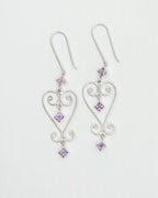 Jester Bloom Amethyst Baba Heart Earrings