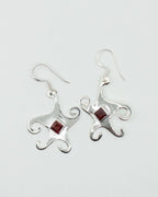 Jester Bloom Garnet Whimsical Star Earrings