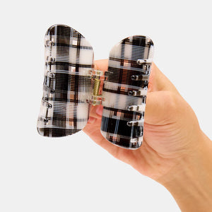 JUNO CLAW | BLACK + WHITE PLAID