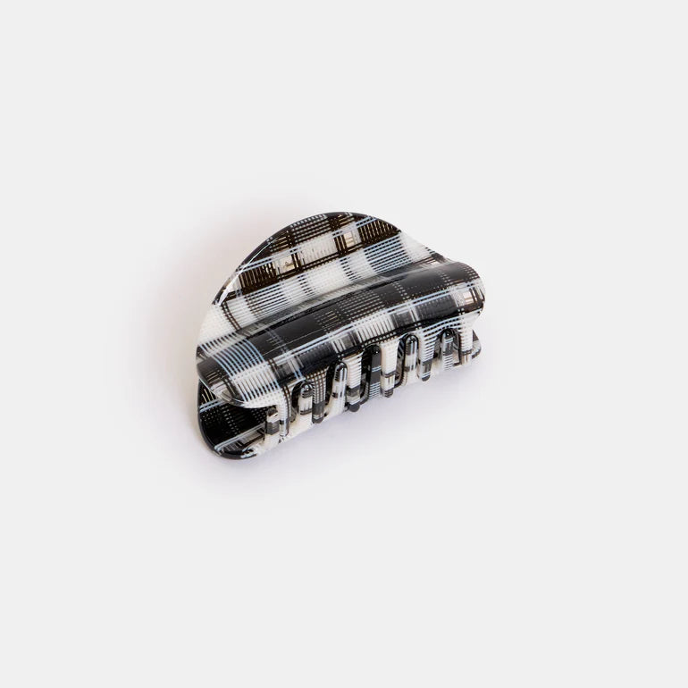 JUNO CLAW | BLACK + WHITE PLAID