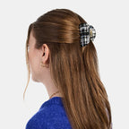 JUNO CLAW | BLACK + WHITE PLAID