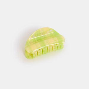 JUNO CLAW | LIME + CREAM PLAID
