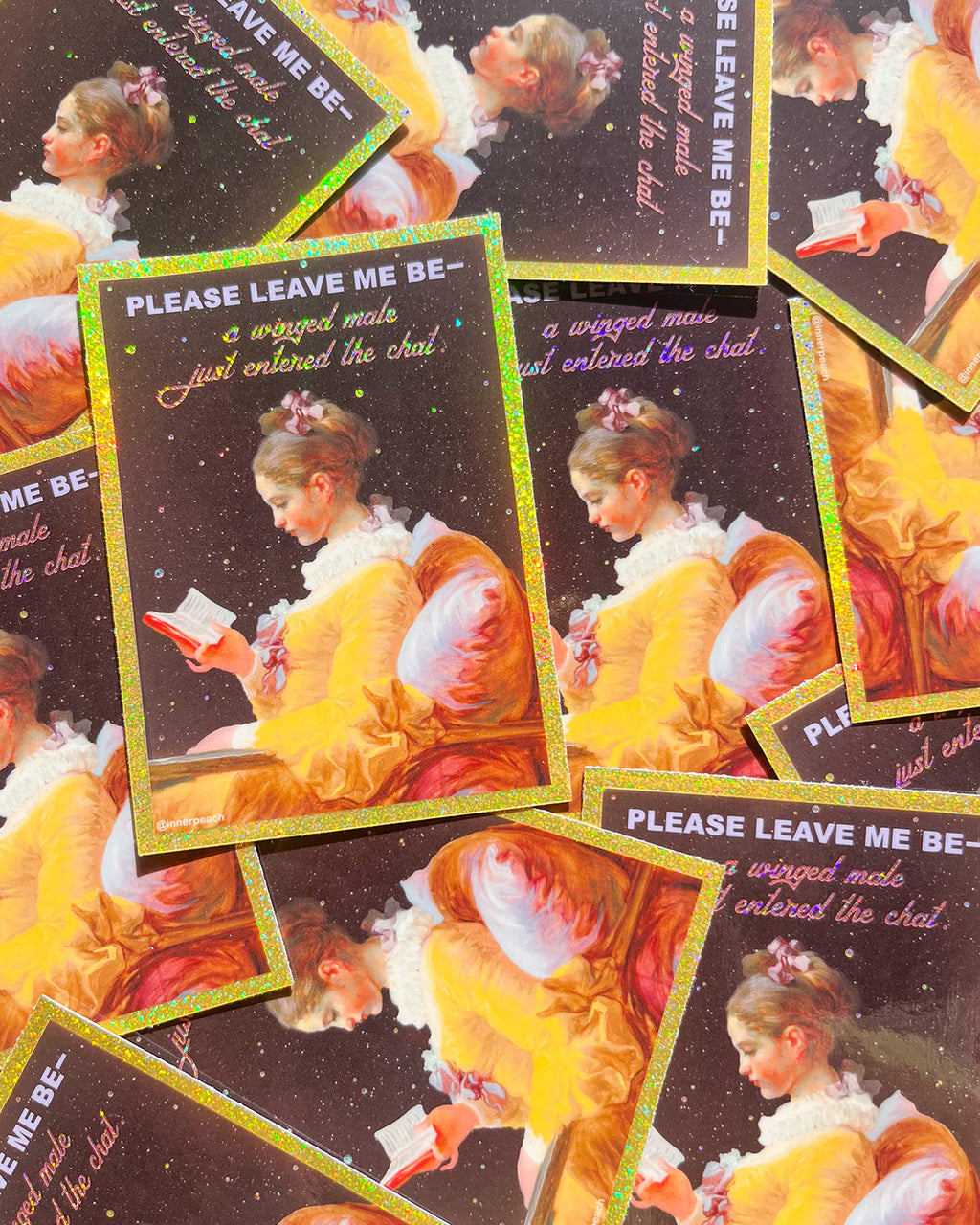 LEAVE ME BE SPARKLY STICKER