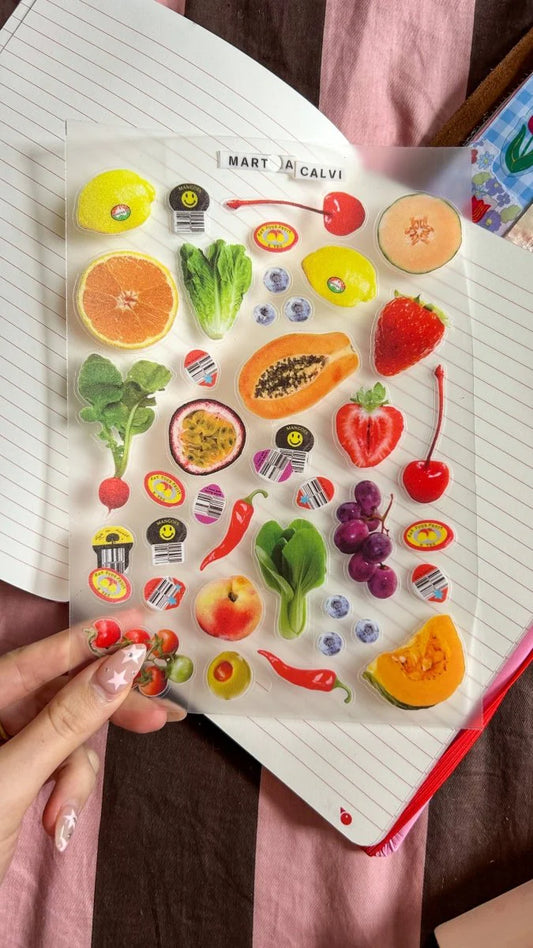 FRUIT SHOP PREMIUM TRANSPARENT STICKER SHEET | BY MARTINA CALVI