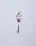 Jester Bloom Amethyst Lovers Key Pendant