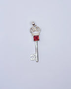 Jester Bloom Garnet Lovers Key Pendant