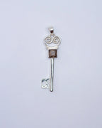 Jester Bloom Smokey Quartz Lovers Key Pendant