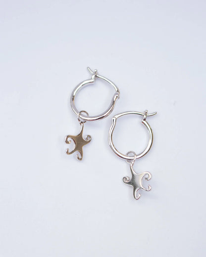 Jester Bloom Whimsical Star Hoops Sliver
