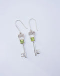 Jester Bloom Peridot Lovers Key Earrings