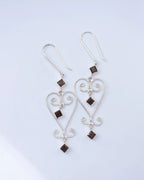Jester Bloom Smokey Quartz Baba Heart Earrings