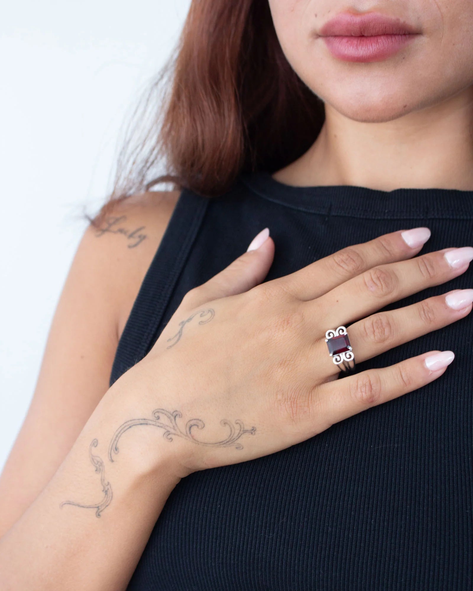 Jester Bloom Garnet Potion Ring