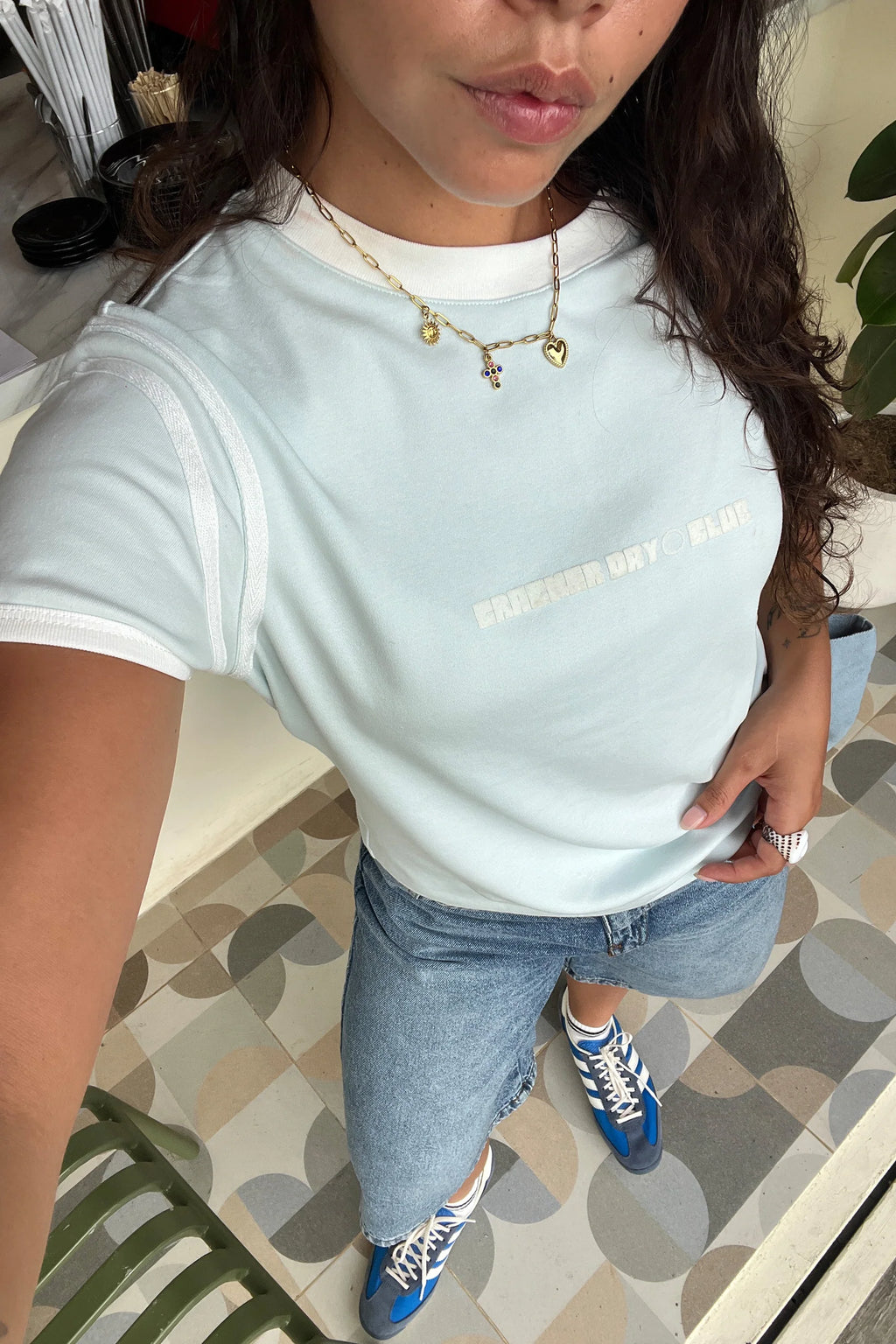 RACER BABY TEE SHIRT | BABY BLUE