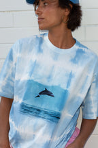 RETRO DOLPHIN TEE | BLUE