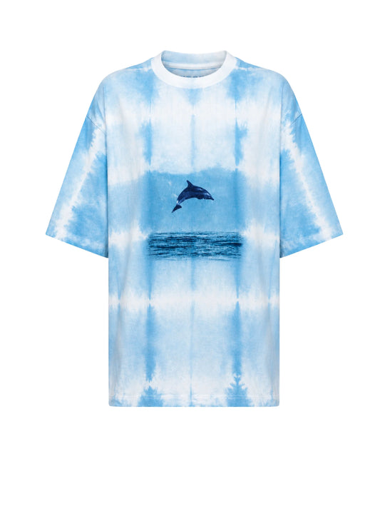 RETRO DOLPHIN TEE | BLUE