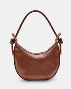 TIE KNOT CROISSANT BAG | SADDLE