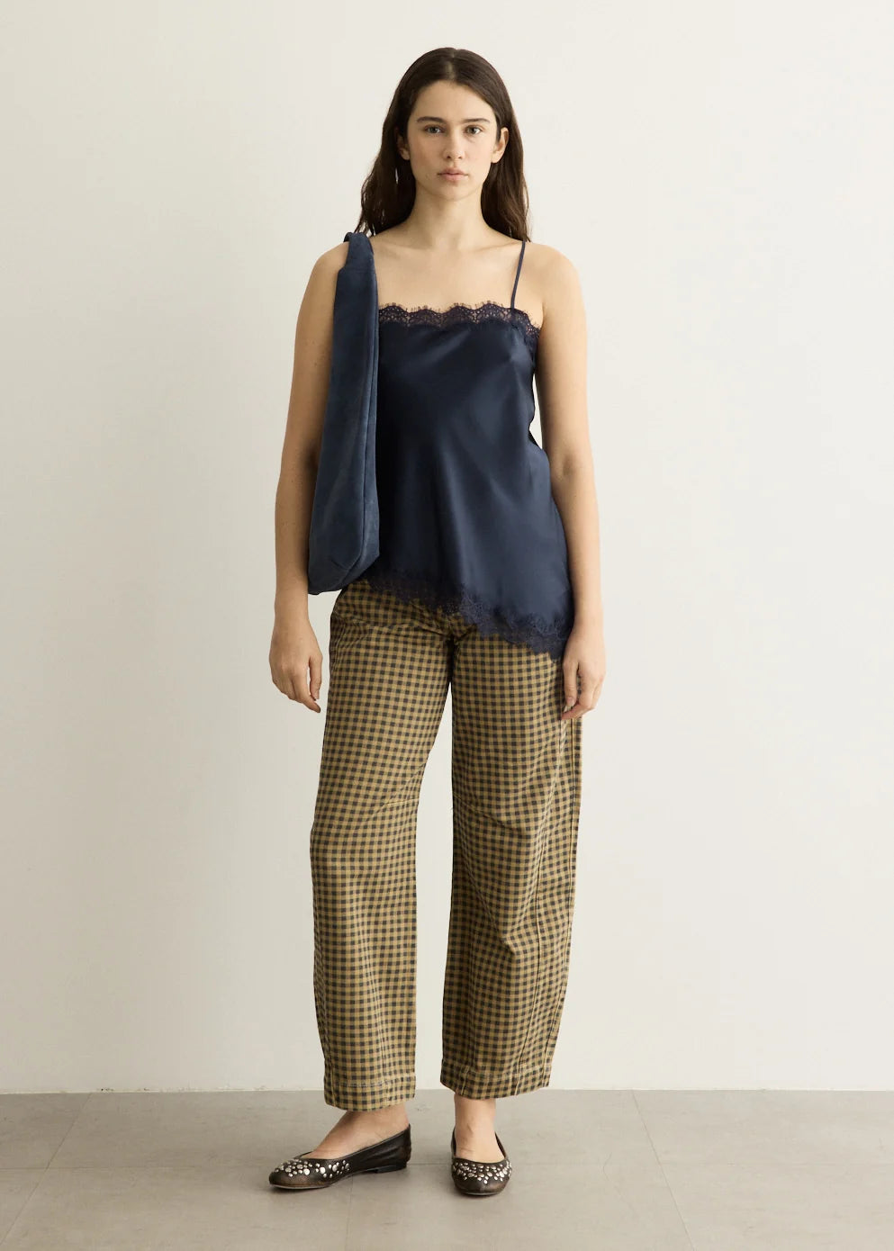 Damson Madder Tansy satin And Lace Cami Top