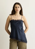 Damson Madder Tansy satin And Lace Cami Top