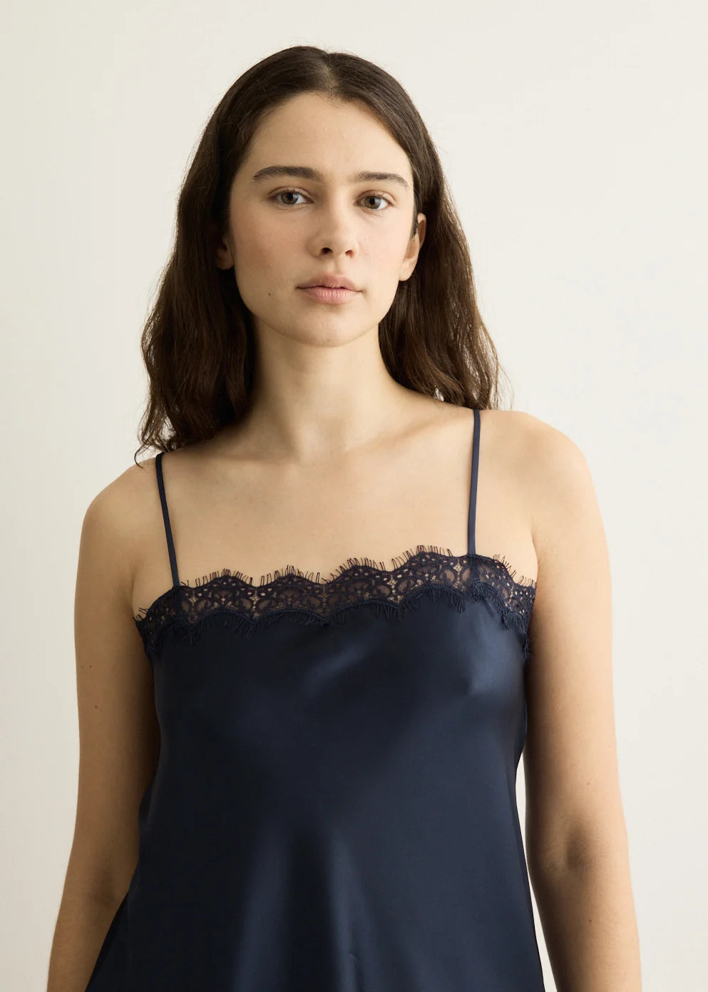 Damson Madder Tansy satin And Lace Cami Top