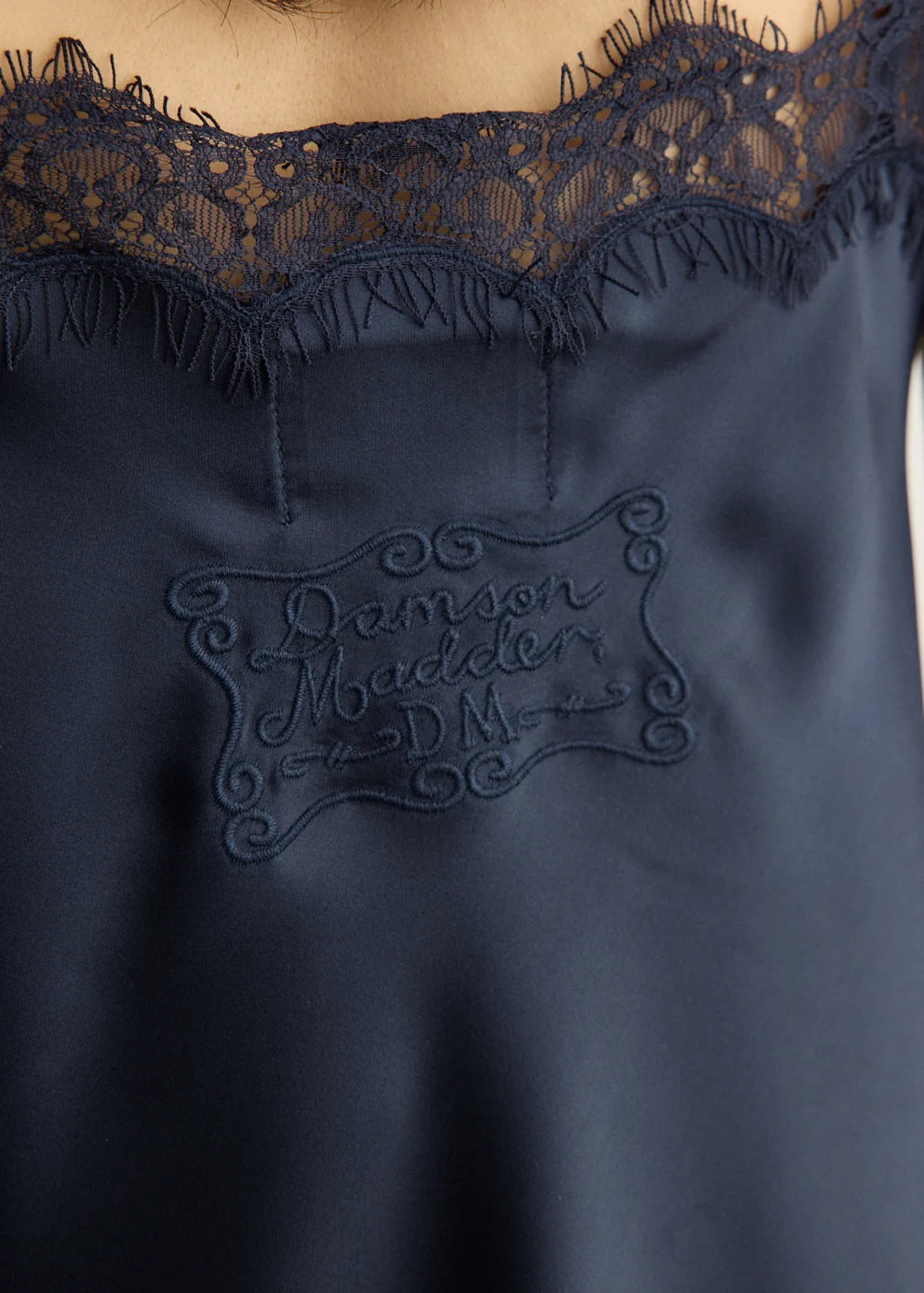 Damson Madder Tansy satin And Lace Cami Top