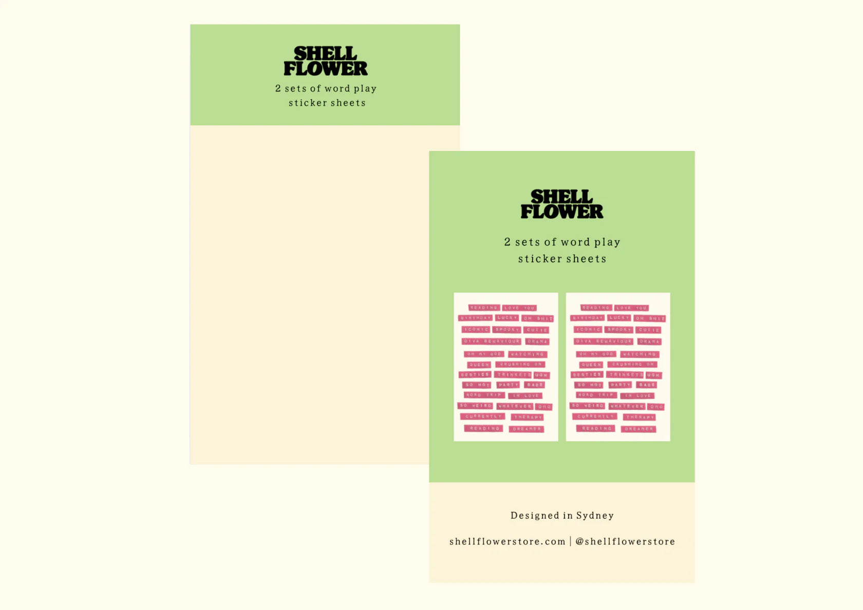 SHELLFLOWER LABEL WORD PLAY STICKER SHEET