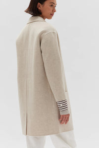 SINGLE BREASTED WOOL COAT | OAT MARLE