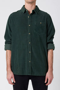 MEN AT WORK FAT CORD SHIRT | DEEP GREEN