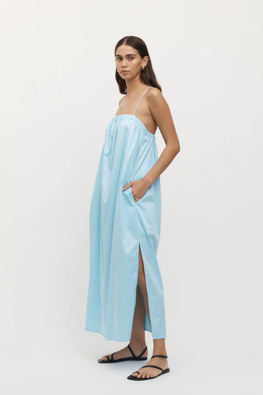 SOMMERS MAXI TIE DRESS | SKY