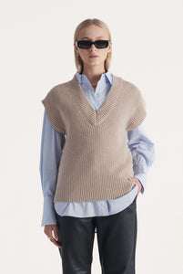 FRANCA KNIT VEST | WALNUT