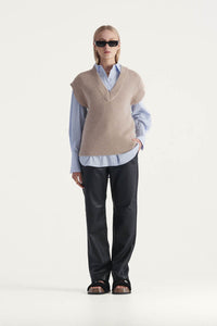 FRANCA KNIT VEST | WALNUT