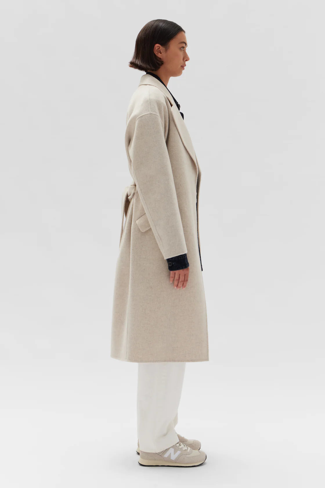 SADIE SINGLE BREASTED COAT | OAT MARLE